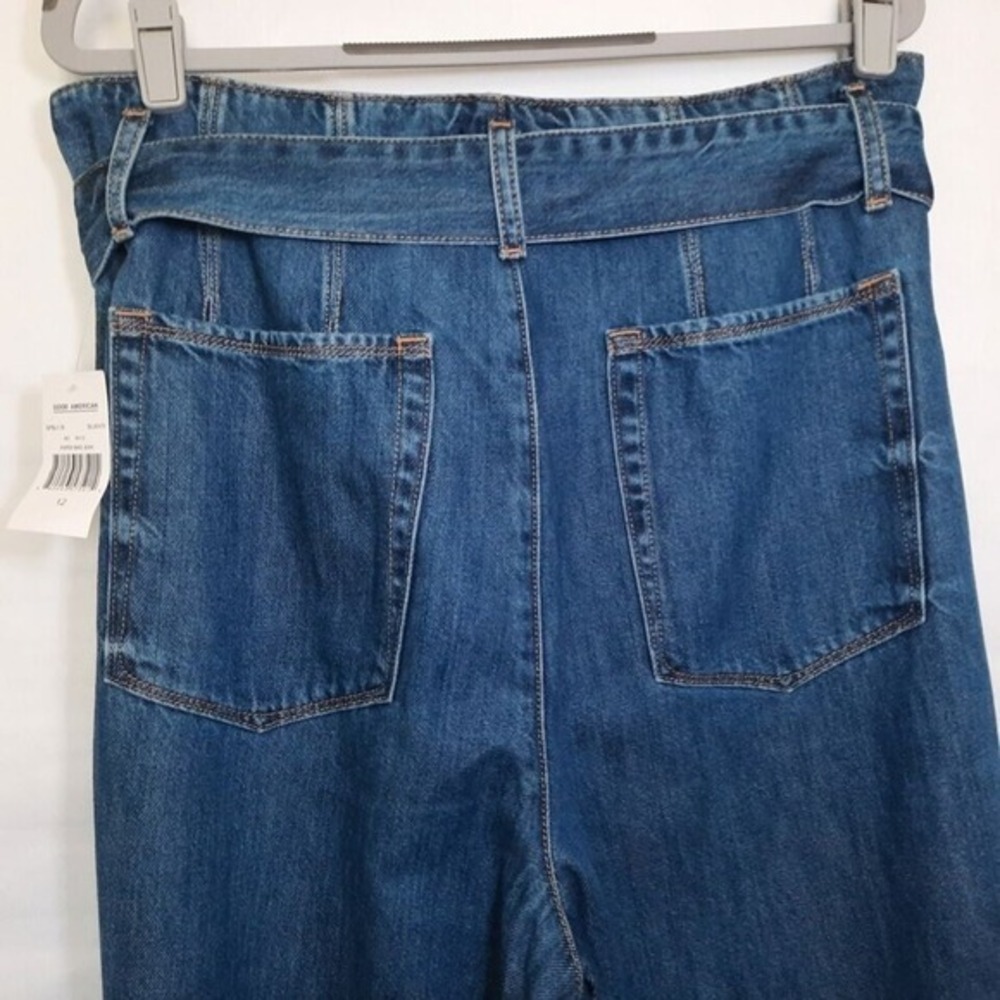 Good American Jeans 12 Paper‎ Bag Belt Cinched Ankle Curvy Pleated Preppy Casual - Picture 8 of 12